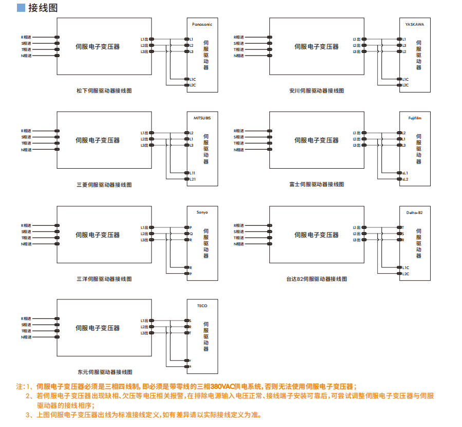 C型智能伺服电子变压器-接线